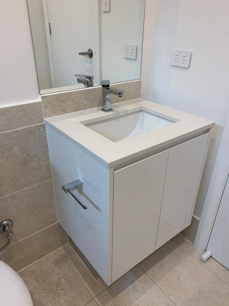 Bathroom vanity installation